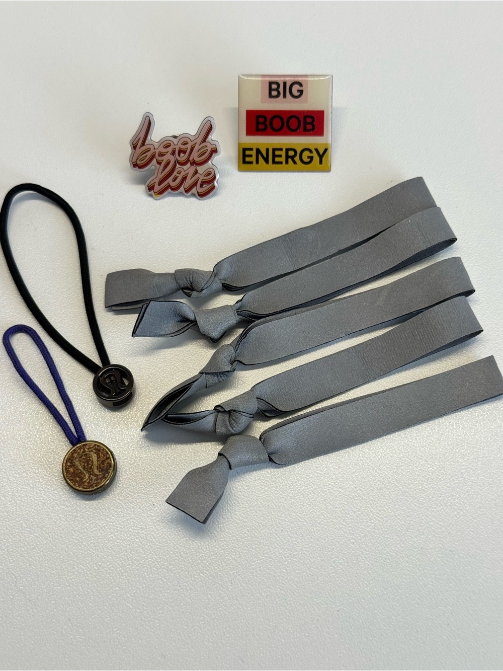Lululemon Hair Ties, Zipper Pulls, Seawheeze Pins